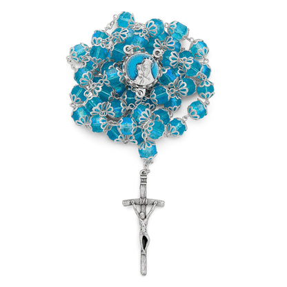 Aquamarine Bohemian Crystal Rosary