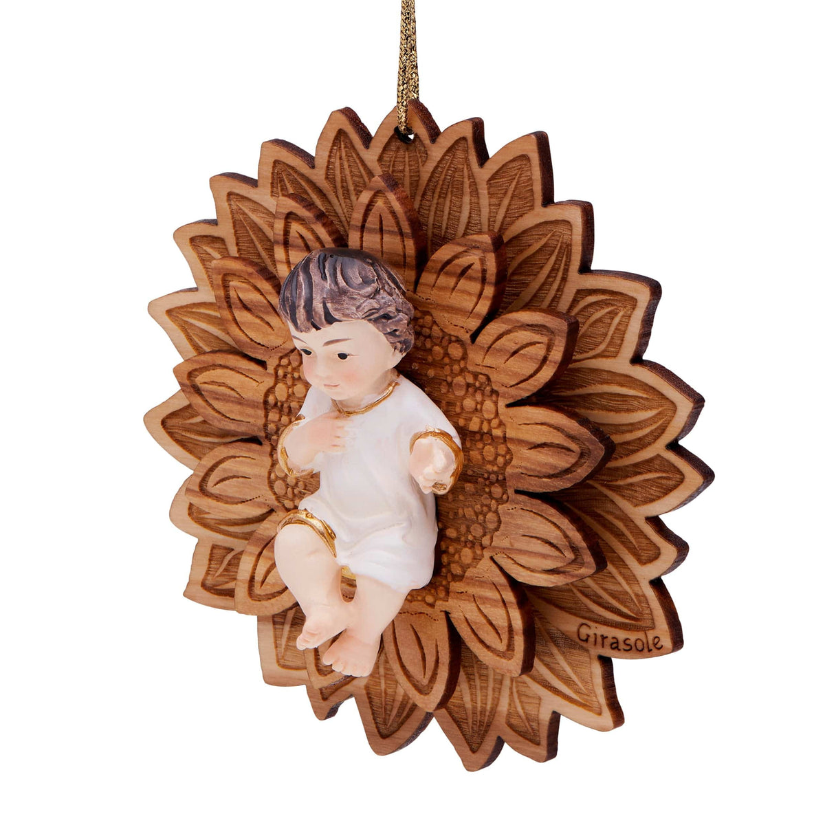 Baby Jesus on a sunflower