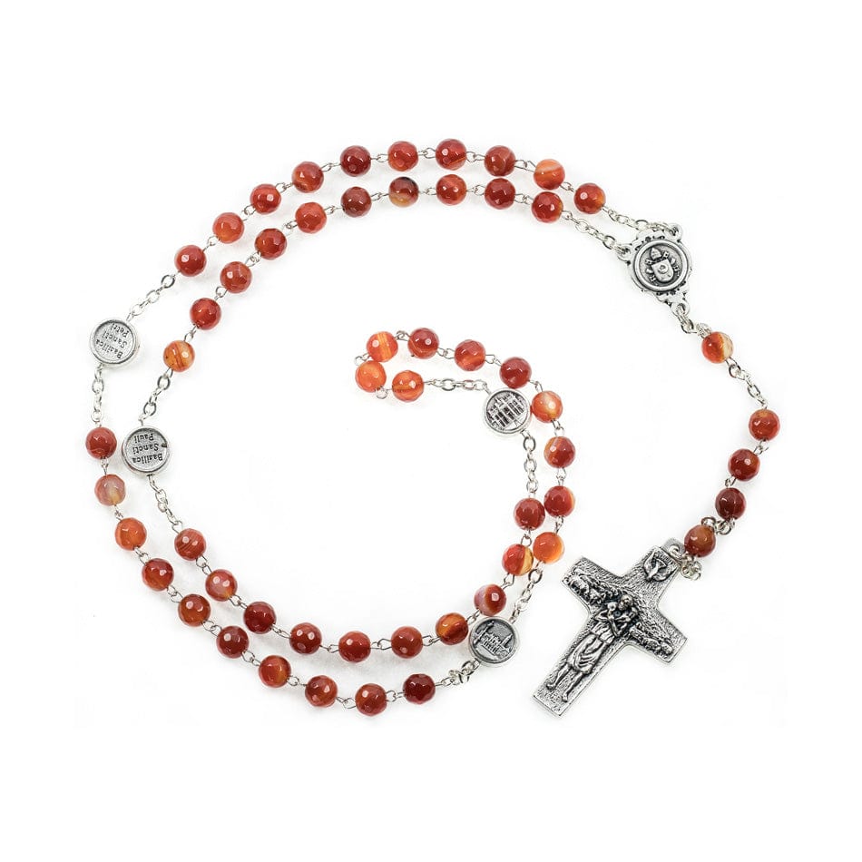 Basilicas of Rome Rosary Beads in Agate