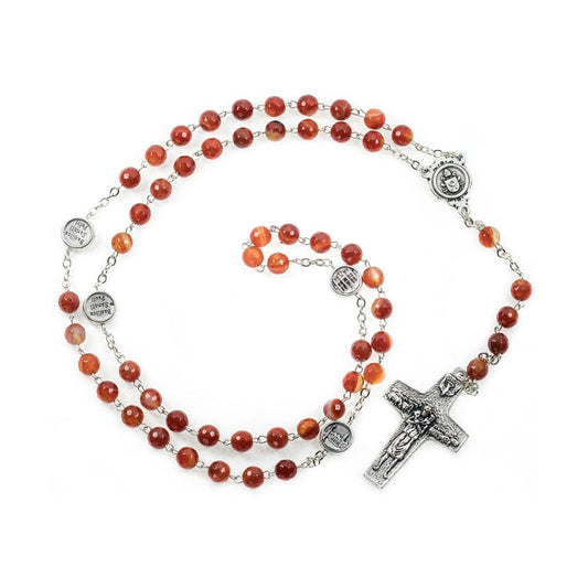 Basilicas of Rome Rosary Beads in Agate