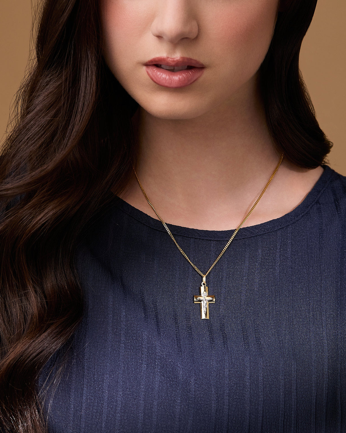 Bitone Gold Plated Crucifix