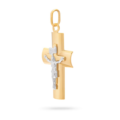 Bitone Gold Plated Crucifix