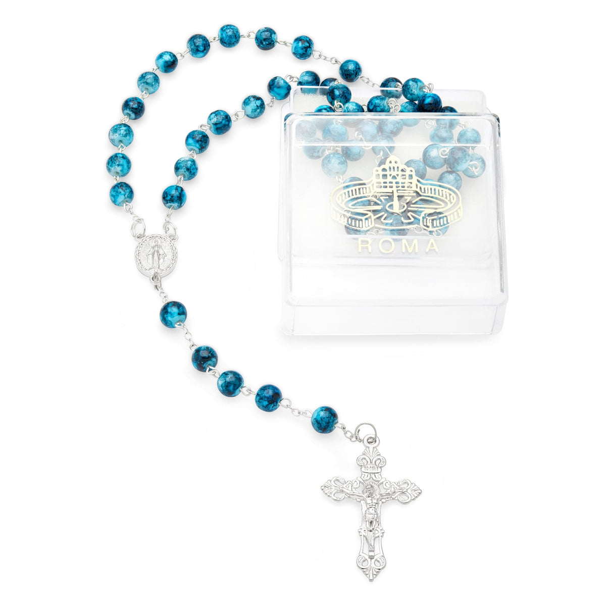 Blue Marble Effect Rosary