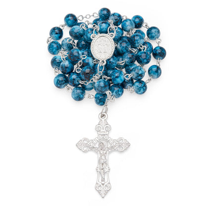 Blue Marble Effect Rosary