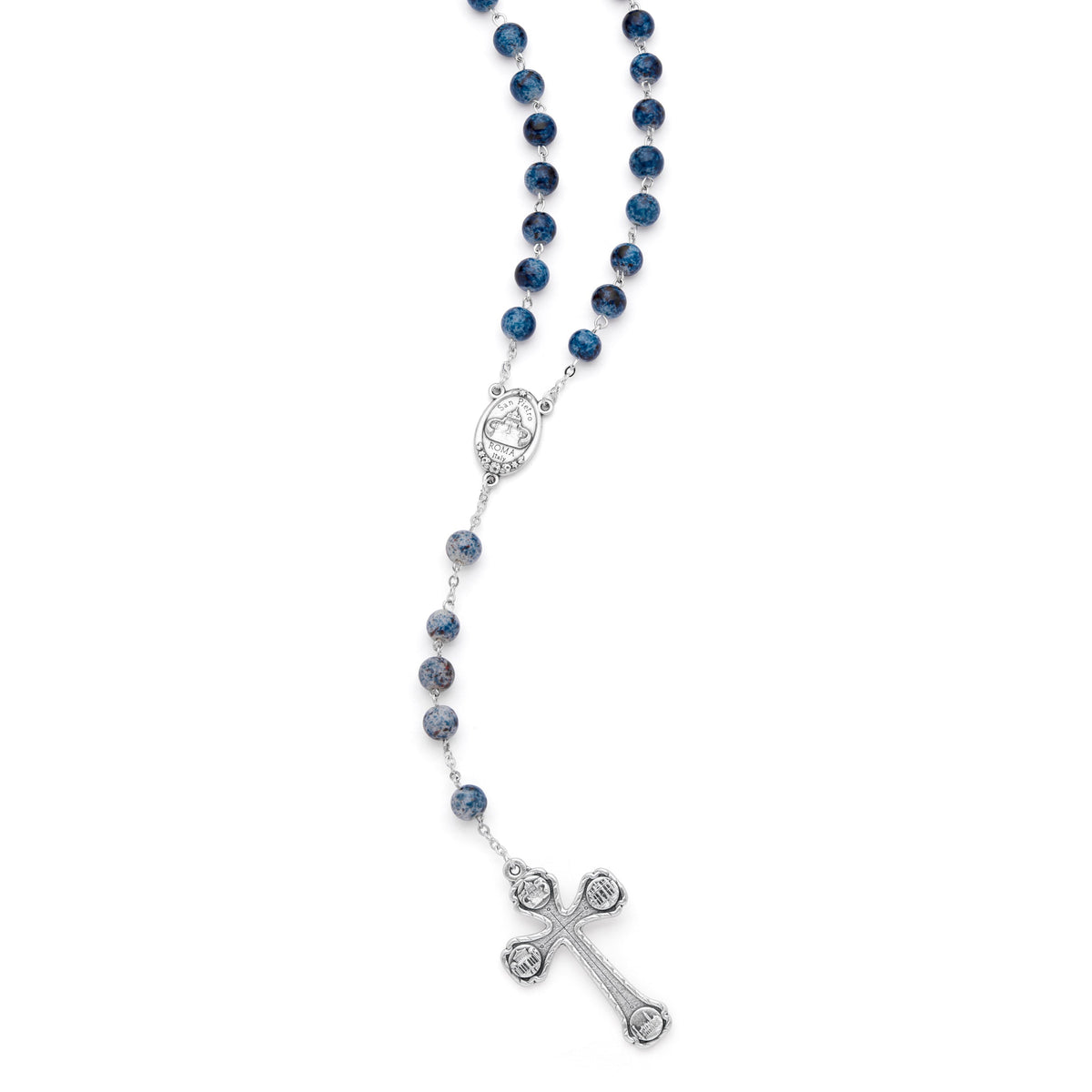 Our Lady of Good Health Rosary with Blue Variegated Beads and the Four Roman Basilicas