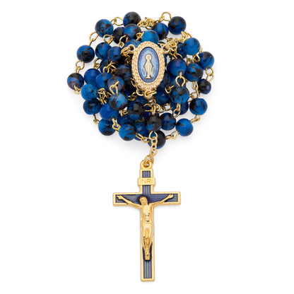 Blue Variegated Rosary of Our Lady of the Miraculous Medal