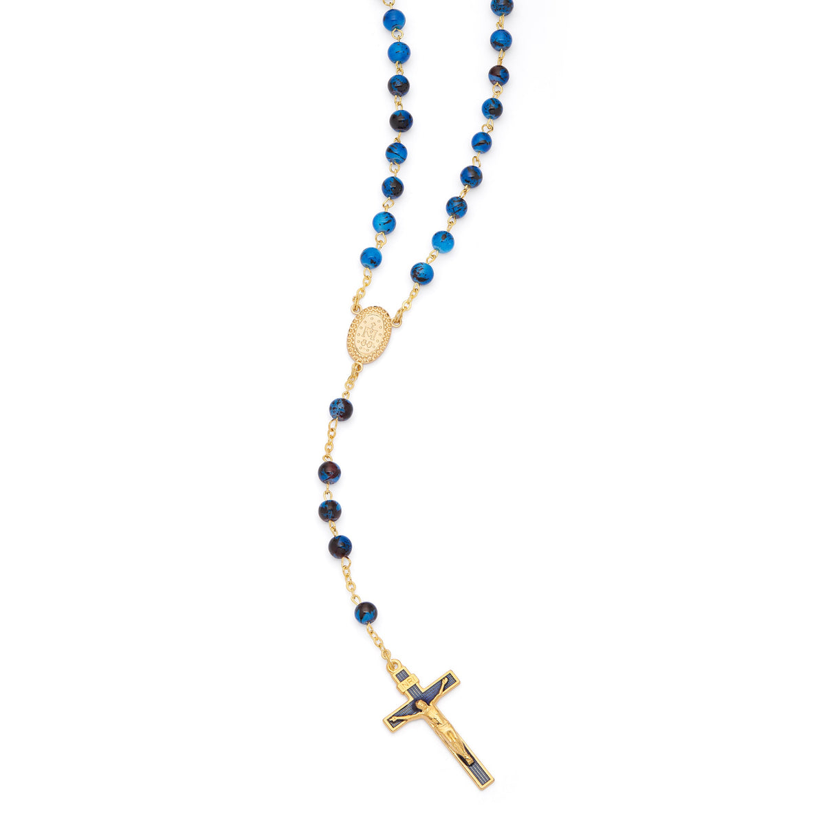 Blue Variegated Rosary of Our Lady of the Miraculous Medal
