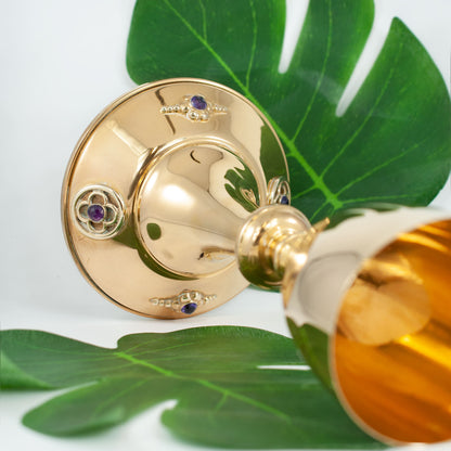 Brass Chalice Purple Stones Decoration