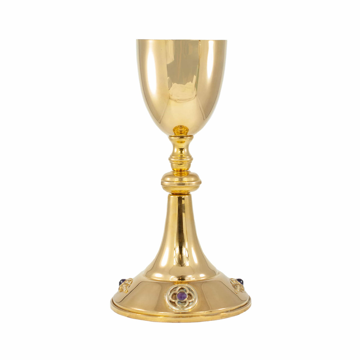 Brass Chalice Purple Stones Decoration