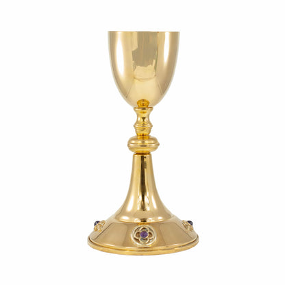 Brass Chalice Purple Stones Decoration