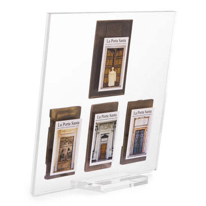 Brass Depiction of the Four Holy Doors Jubilee 2025 with Plexiglass Stand