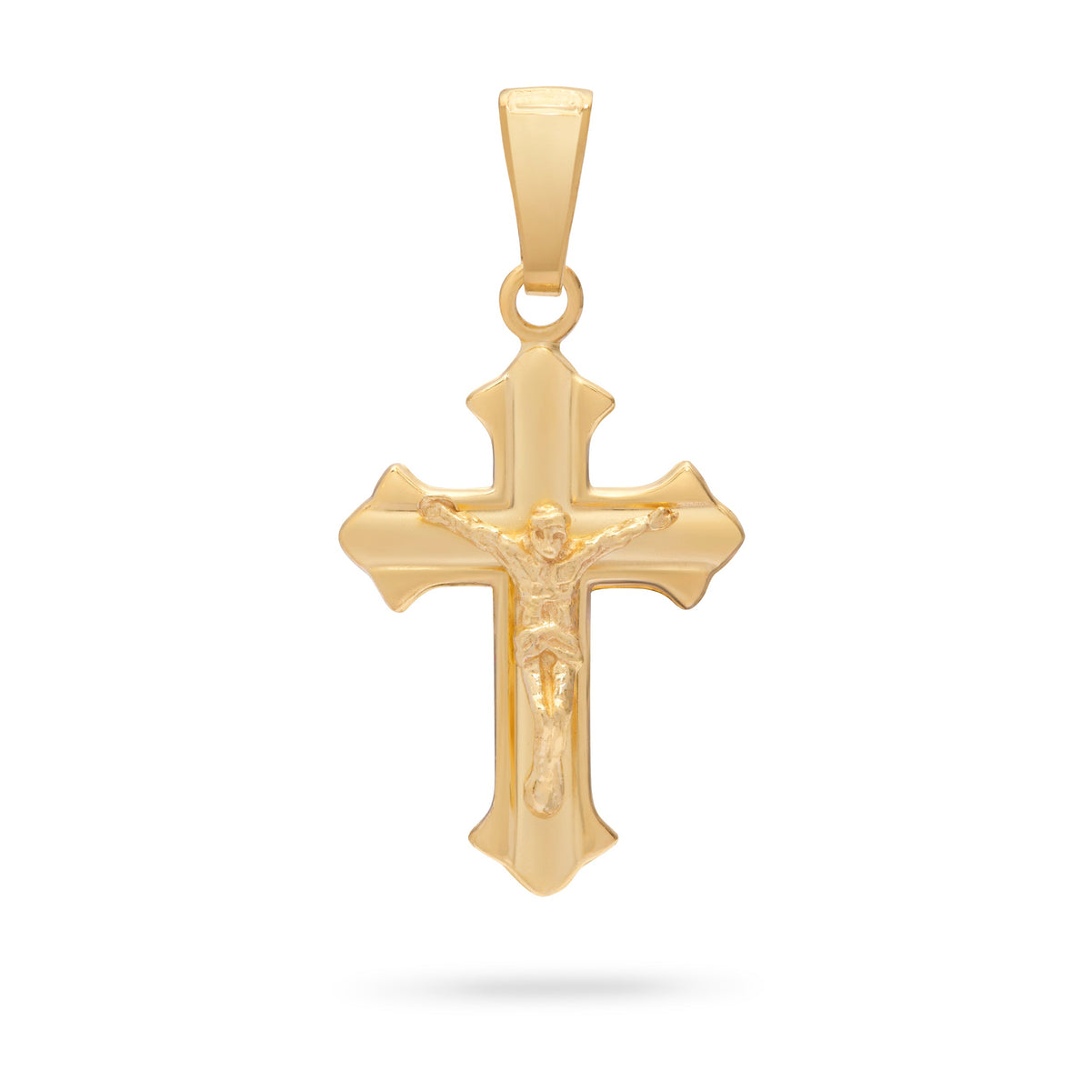 Budded Crucifix Entirely in Gold Plated
