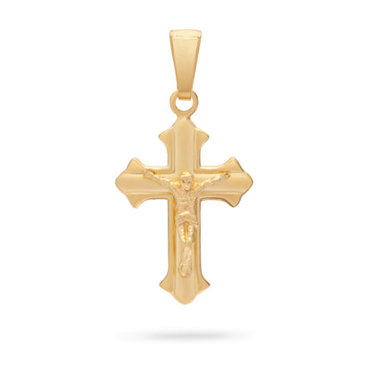 Budded Crucifix Entirely in Gold Plated