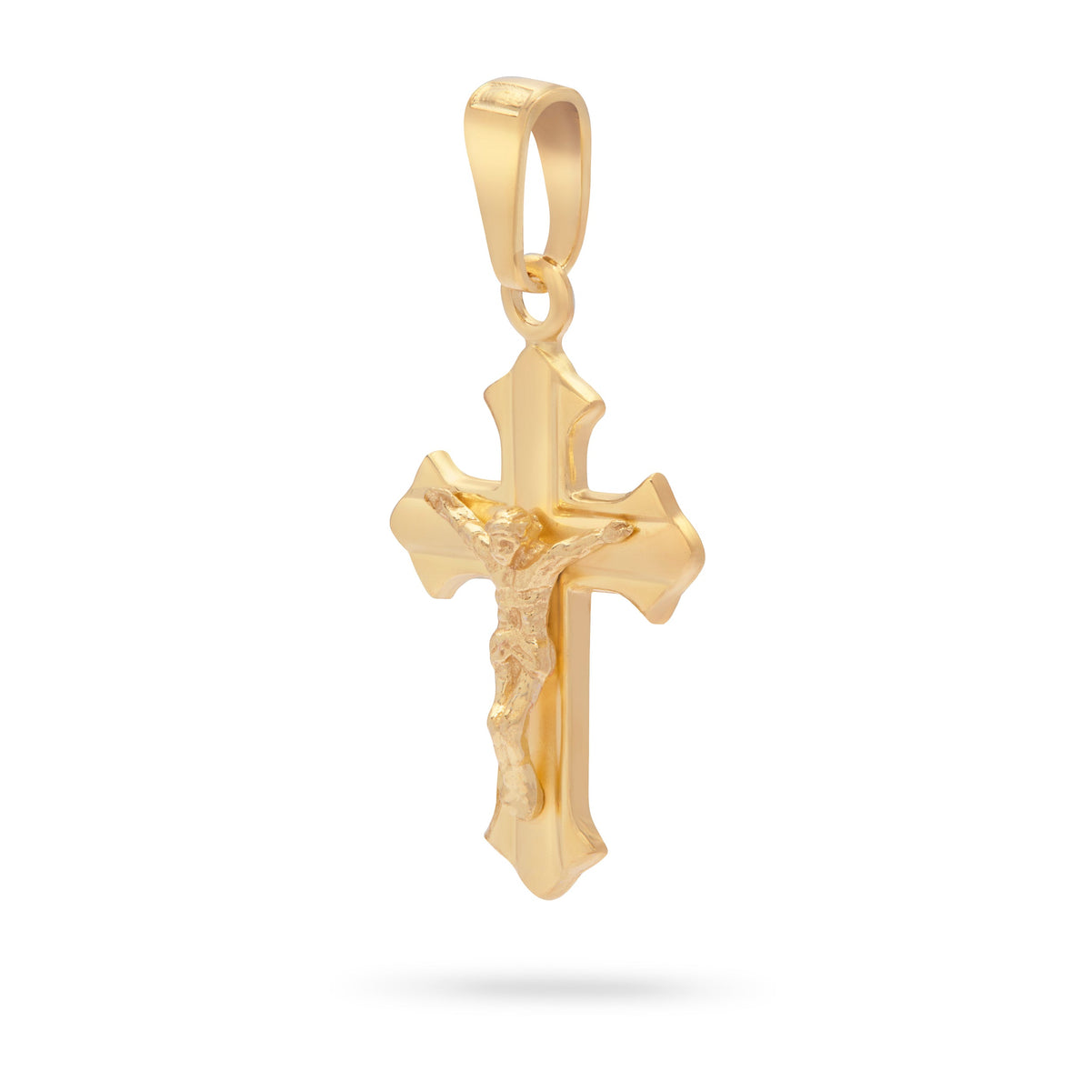 Budded Crucifix Entirely in Gold Plated
