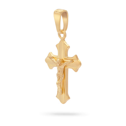 Budded Crucifix Entirely in Gold Plated
