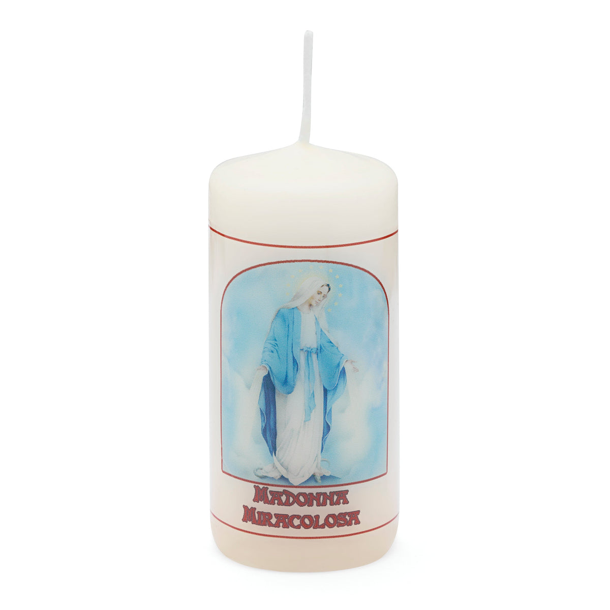 Candle with Our Lady of the Miraculous Medal