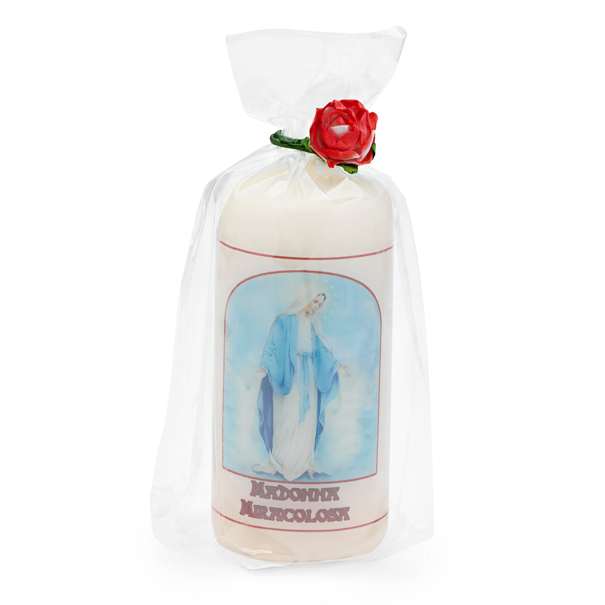 Candle with Our Lady of the Miraculous Medal