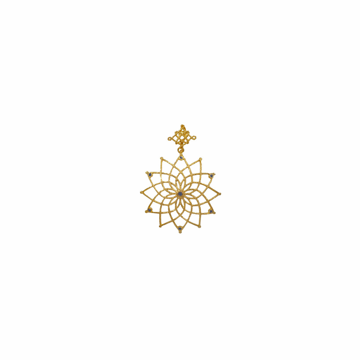 Caput Mundi Gold Plated Pendant Blue Crystals