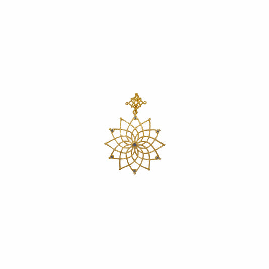 Caput Mundi Gold Plated Pendant Blue Crystals