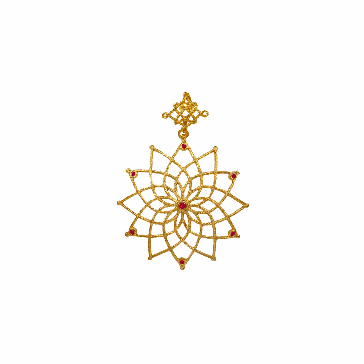 Caput Mundi Gold Plated Pendant Purple Crystals