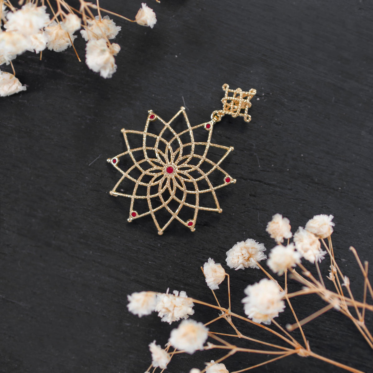 Caput Mundi Gold Plated Pendant Purple Crystals