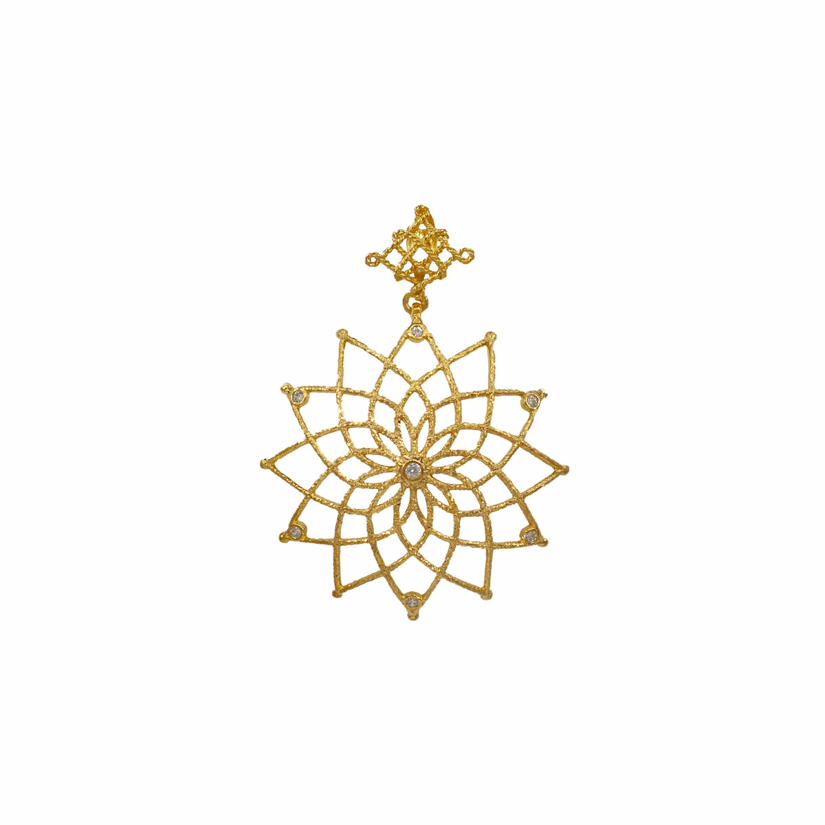 Caput Mundi Gold Plated Pendant White Crystals