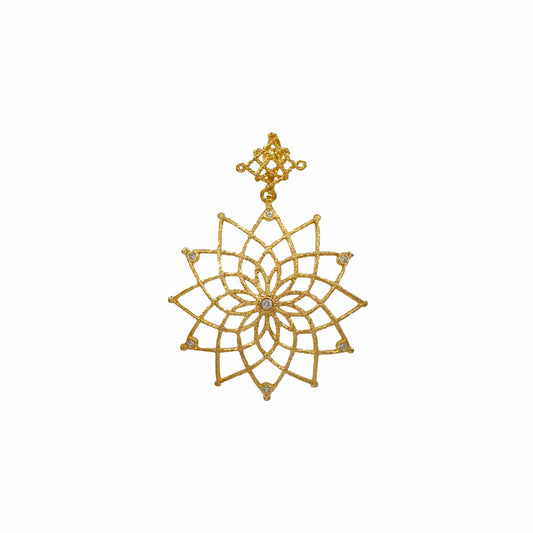 Caput Mundi Gold Plated Pendant White Crystals