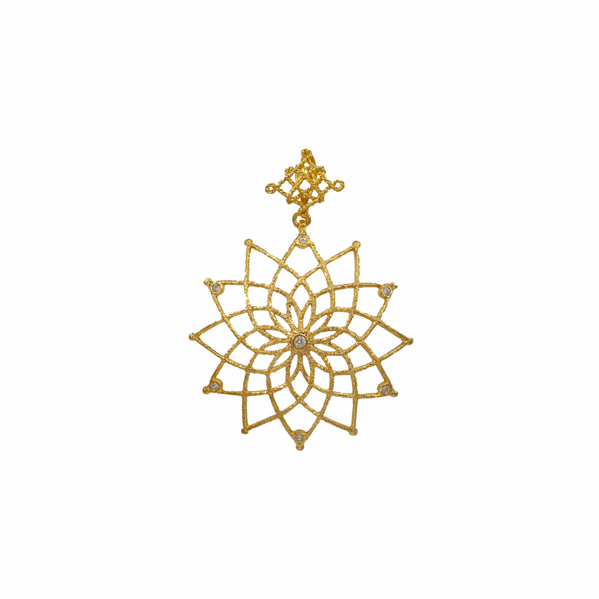 Caput Mundi Gold Plated Pendant White Crystals