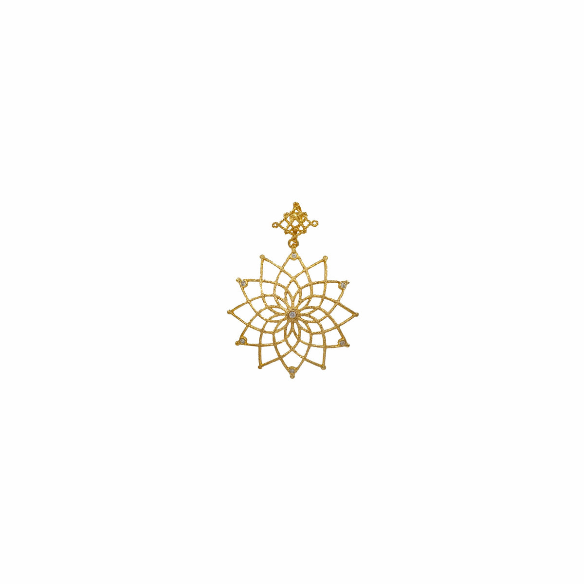 Caput Mundi Gold Plated Pendant White Crystals
