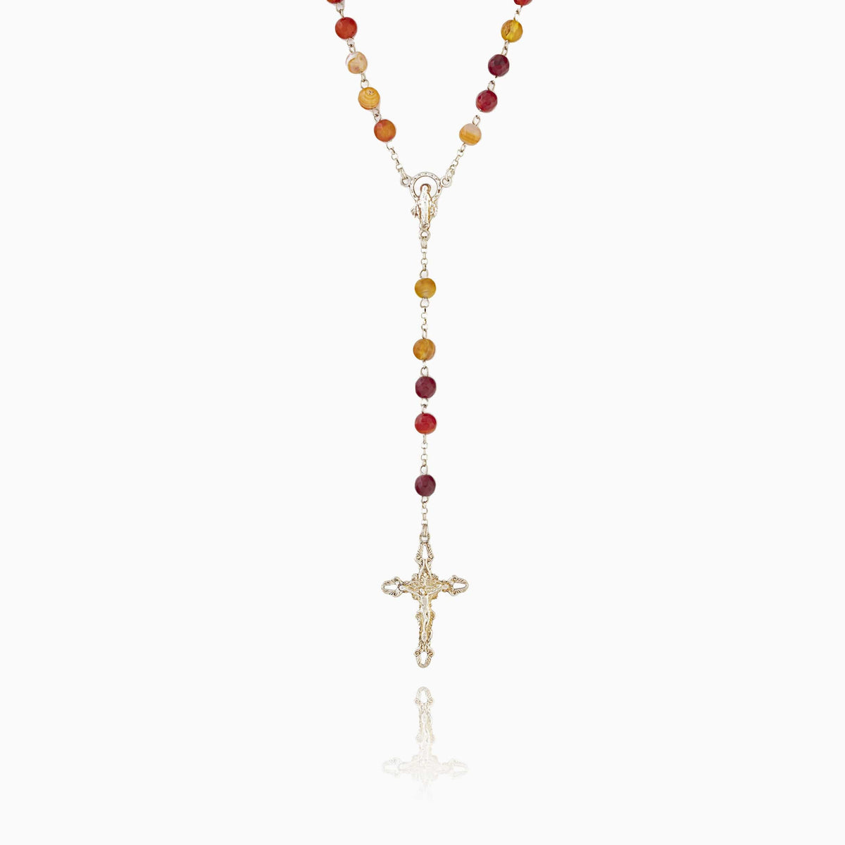 CARNELIAN SILVER ROSARY