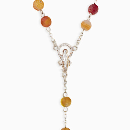 CARNELIAN SILVER ROSARY