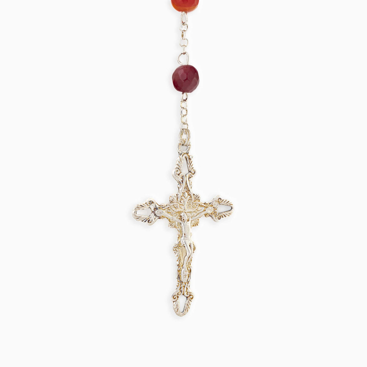 CARNELIAN SILVER ROSARY