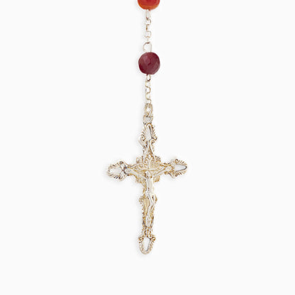CARNELIAN SILVER ROSARY