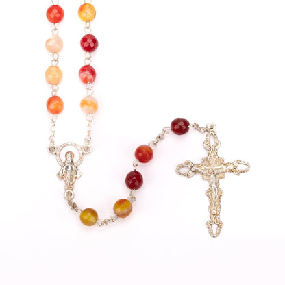 CARNELIAN SILVER ROSARY