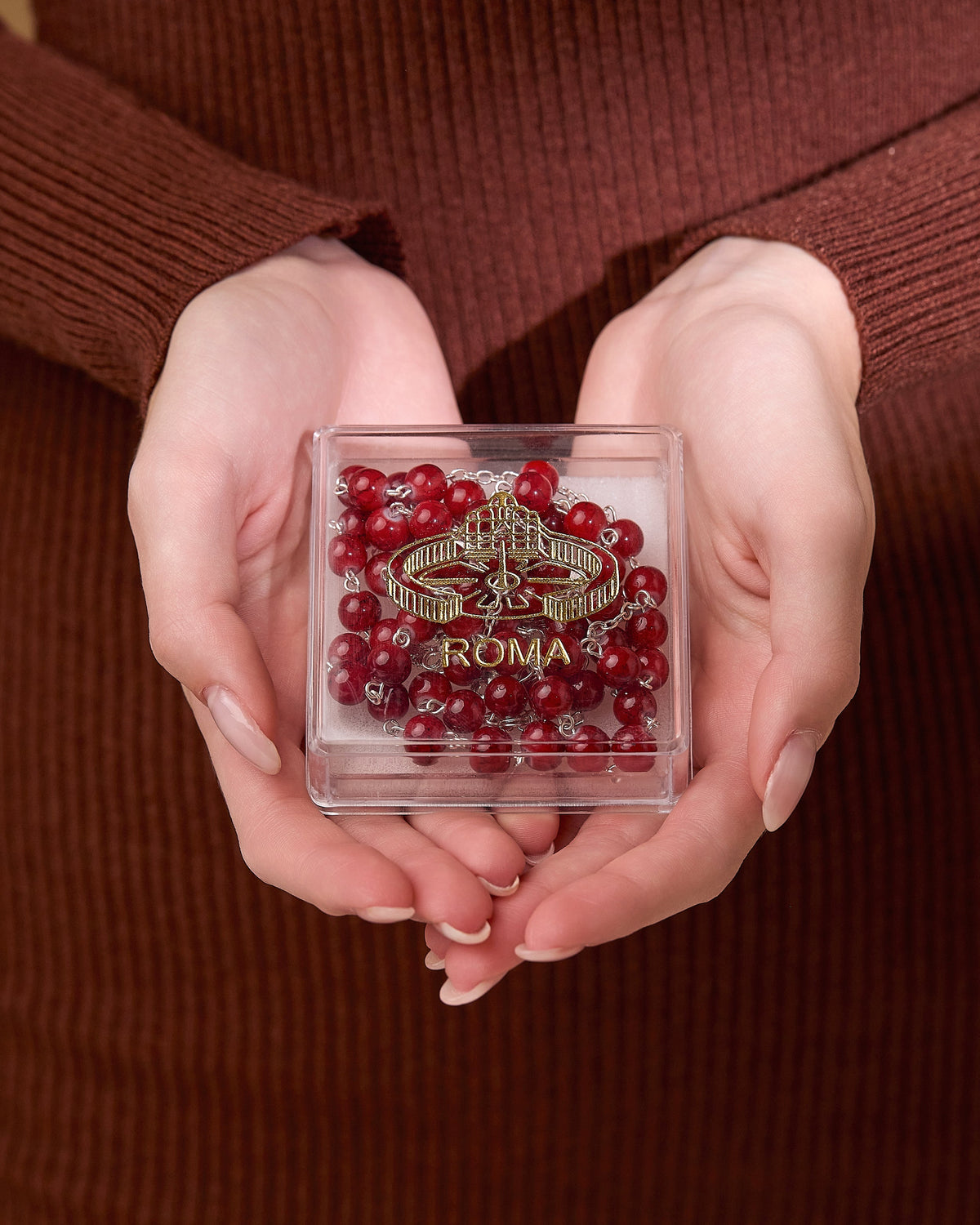 Red Marble Effect Rosary