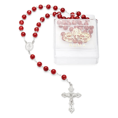 Red Marble Effect Rosary