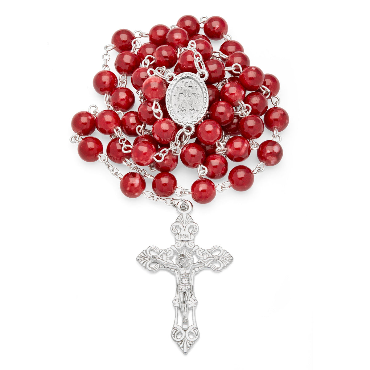Red Marble Effect Rosary