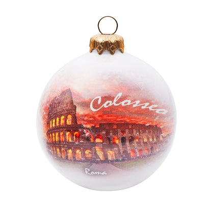 Ceramic Christmas Ball With Coliseum at Sunset