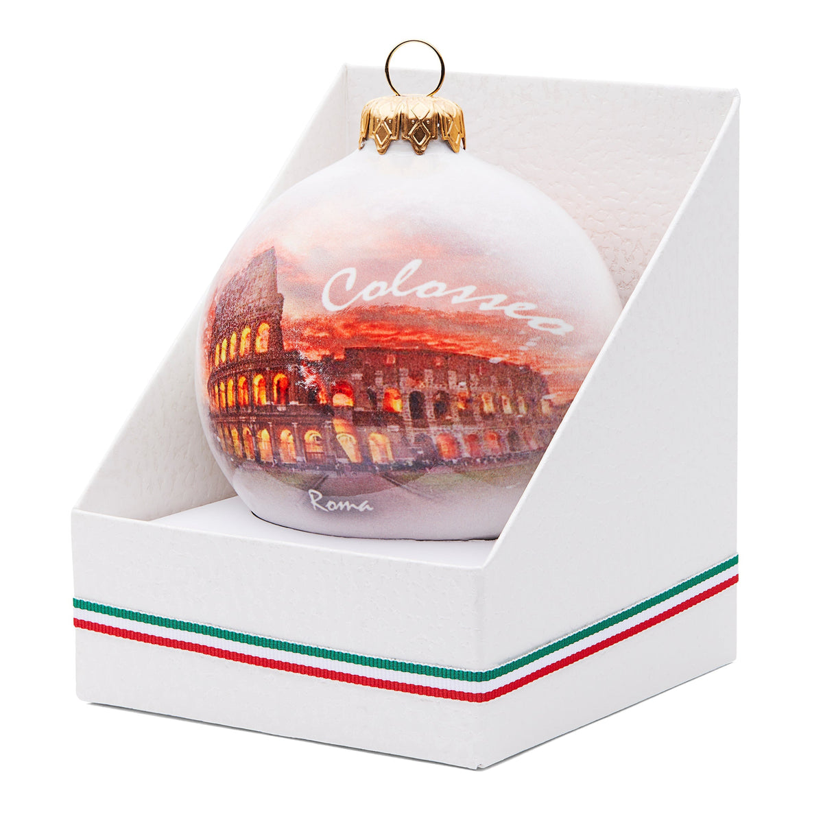 Ceramic Christmas Ball With Coliseum at Sunset