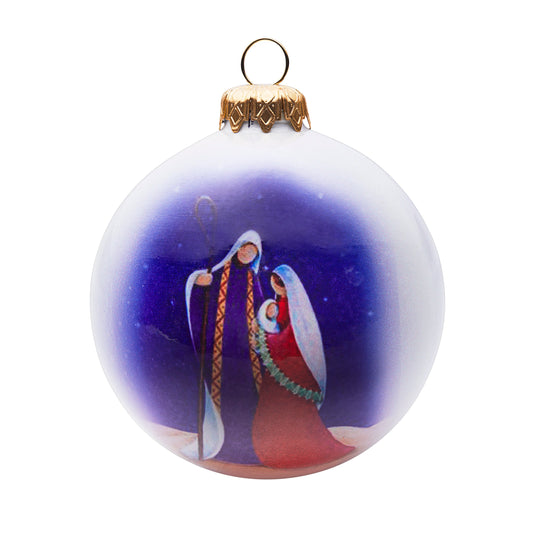 Ceramic Christmas Ball With Holy Family