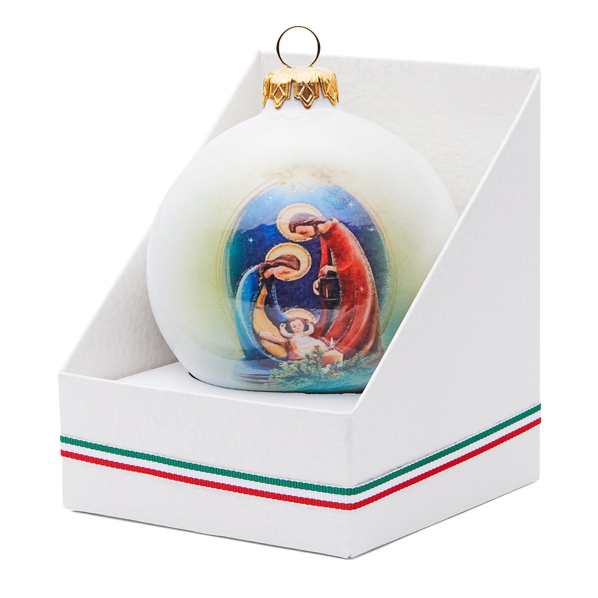 Ceramic Christmas Ball With Nativity Scene
