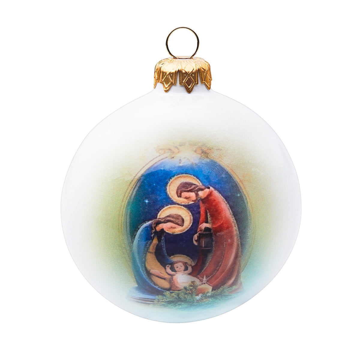 Ceramic Christmas Ball With Nativity Scene