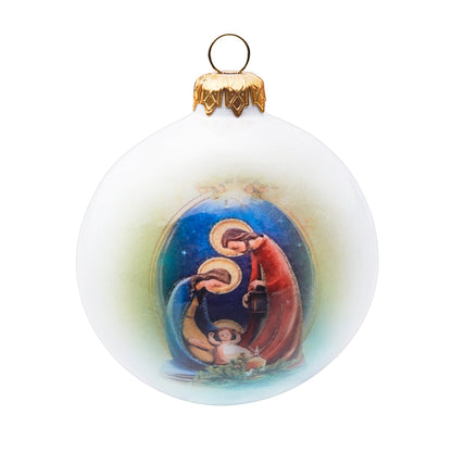 Ceramic Christmas Ball With Nativity Scene