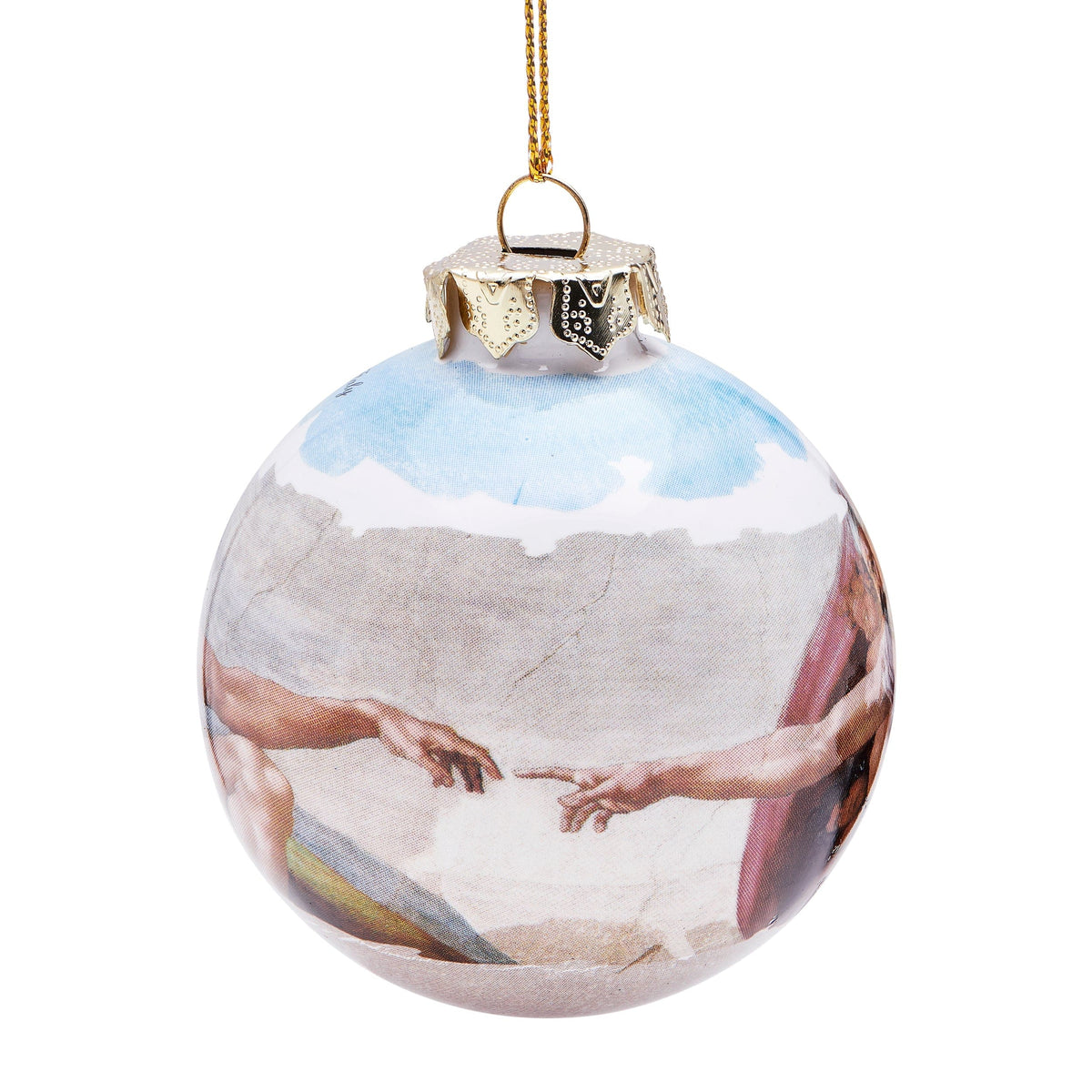 Ceramic Christmas Ball Representing The Creation of Adam