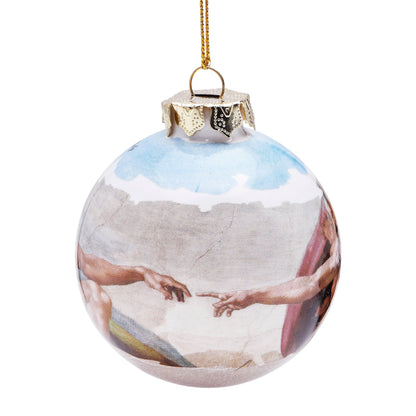 Ceramic Christmas Ball Representing The Creation of Adam