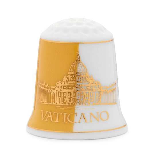 Ceramic Souvenir Thimble with St. Peter's Basilica and Colosseum