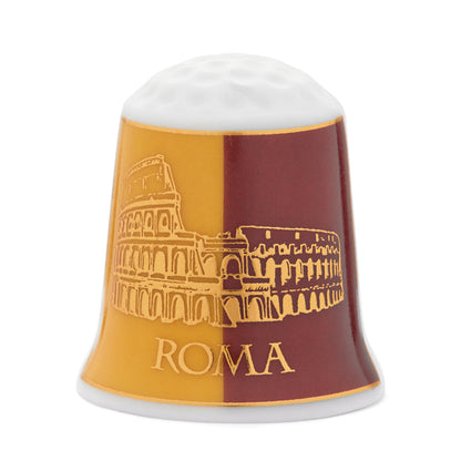 Ceramic Souvenir Thimble with St. Peter's Basilica and Colosseum
