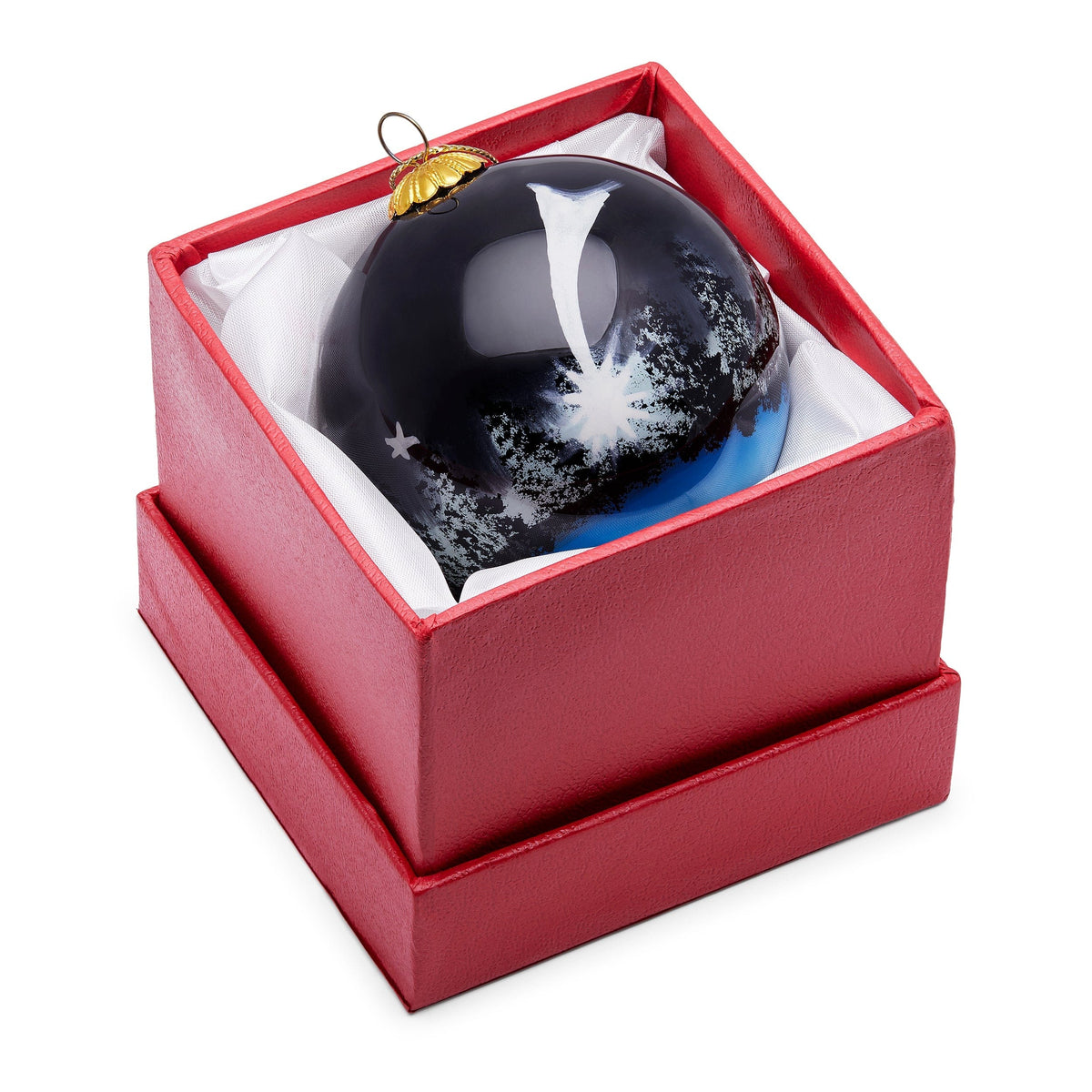Glass Christmas Ball Representing St. Peter's Basilica at Night