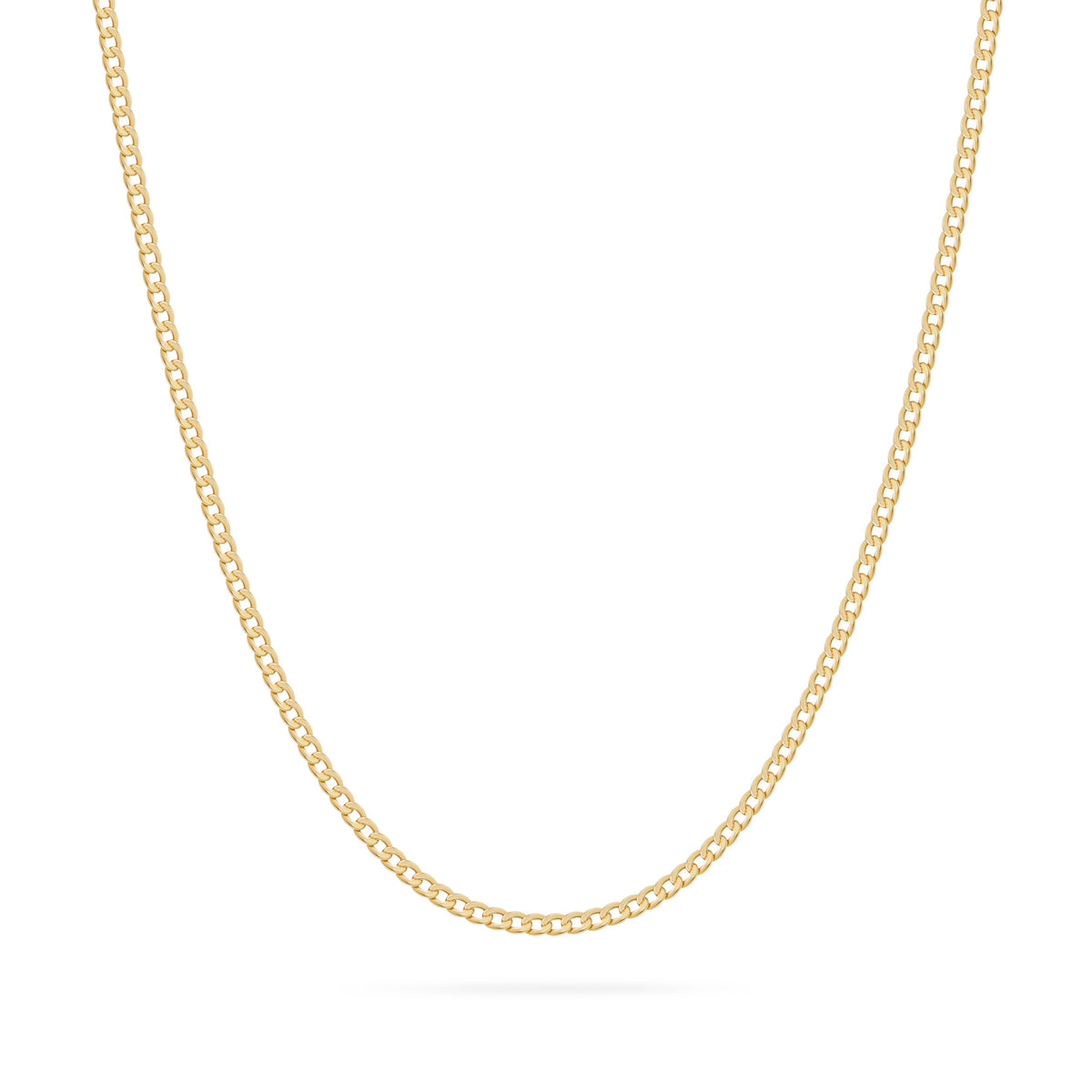 Chunky Yellow Gold Curb Chain Necklace