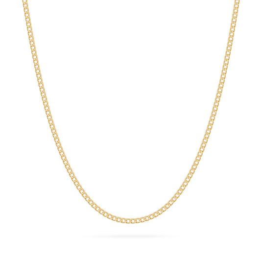 Chunky Yellow Gold Curb Chain Necklace